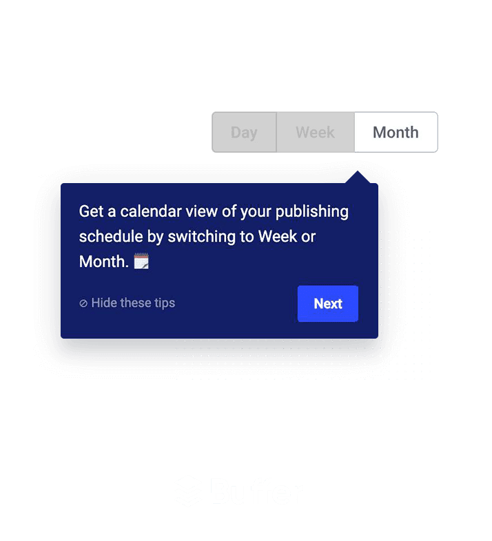 Buffer tooltip created using Appcues