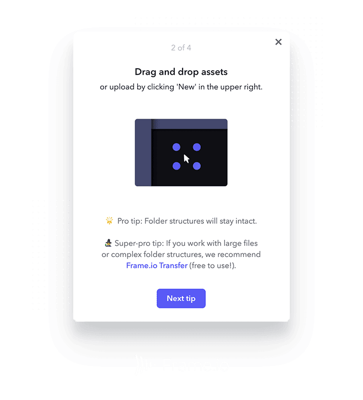 Frame.io flow created within Appcues